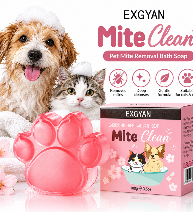 Pet Mite Removal Bath Soap – Paw Shape 100g
