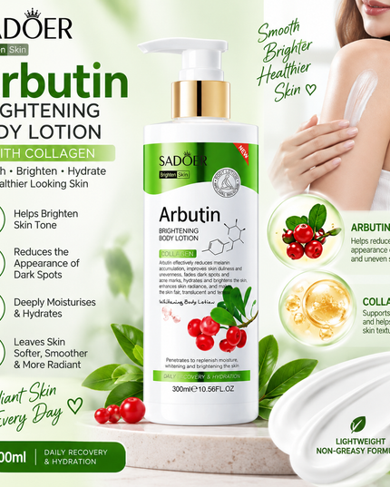 SADOER Arbutin Brightening Body Lotion with Collagen – 300ml