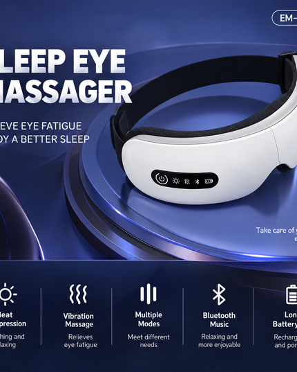 Wireless Heated Eye Massager with Air Pressure & Bluetooth