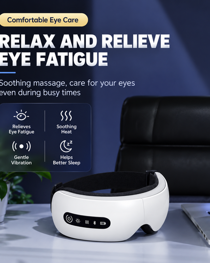 Wireless Heated Eye Massager with Air Pressure & Bluetooth