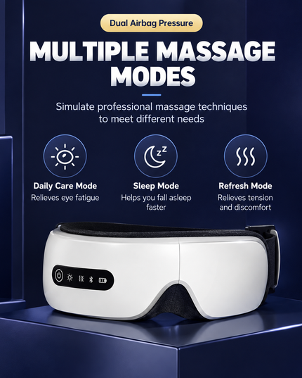 Wireless Heated Eye Massager with Air Pressure & Bluetooth