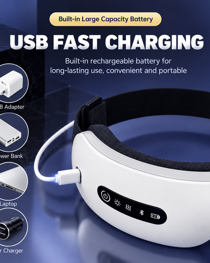 Wireless Heated Eye Massager with Air Pressure & Bluetooth