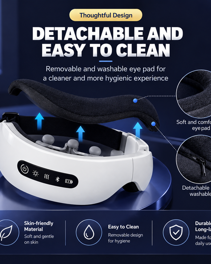 Wireless Heated Eye Massager with Air Pressure & Bluetooth