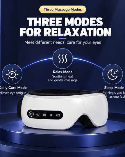 Wireless Heated Eye Massager with Air Pressure & Bluetooth