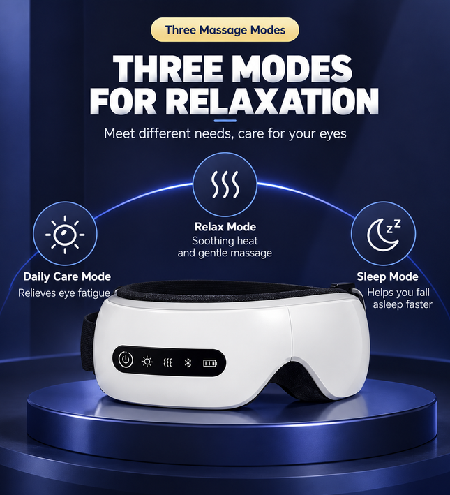 Wireless Heated Eye Massager with Air Pressure & Bluetooth