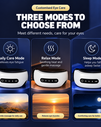 Wireless Heated Eye Massager with Air Pressure & Bluetooth