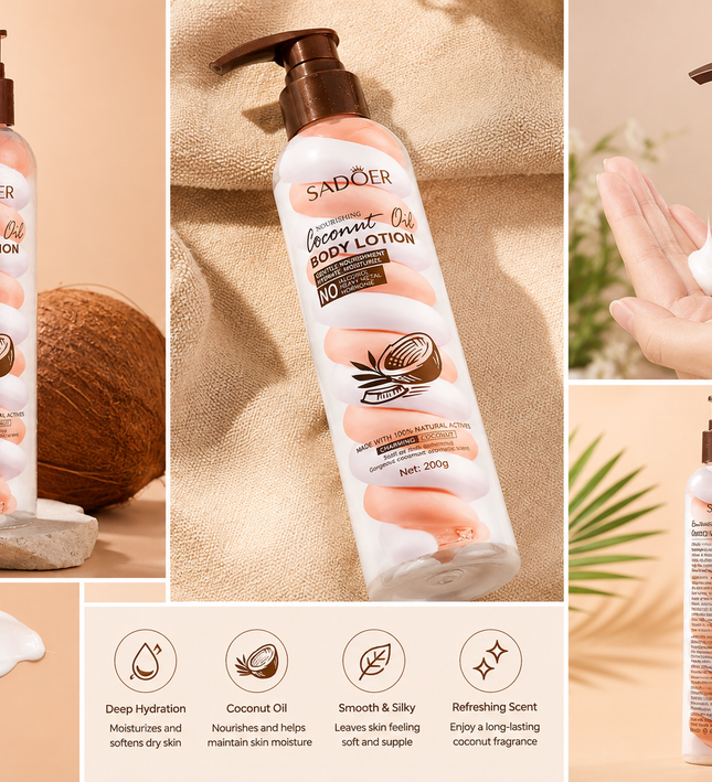 SADOER Nourishing Coconut Oil Body Lotion – 200g