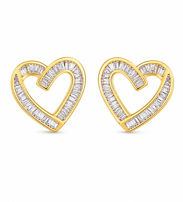 Everheart Gold Crystal Heart Earrings