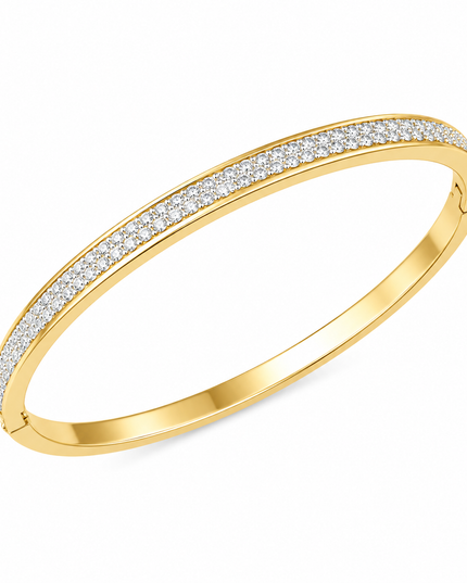 Gold Crystal Tennis Bangle Bracelet