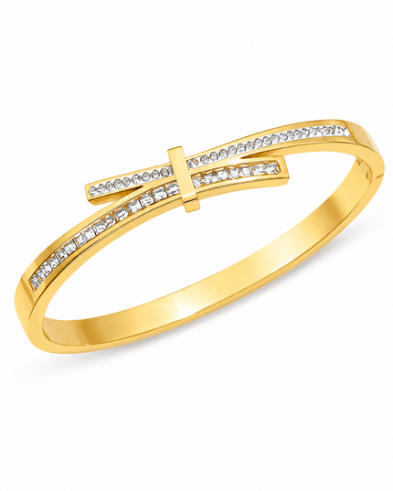 Crosslight Gold Crystal Bangle Bracelet