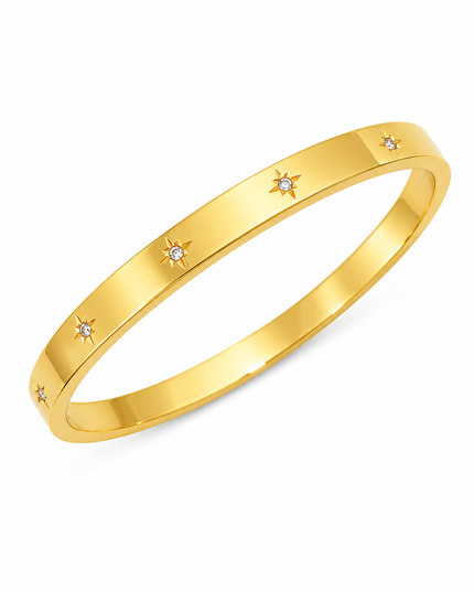 Celestial Star Gold Crystal Bangle Bracelet