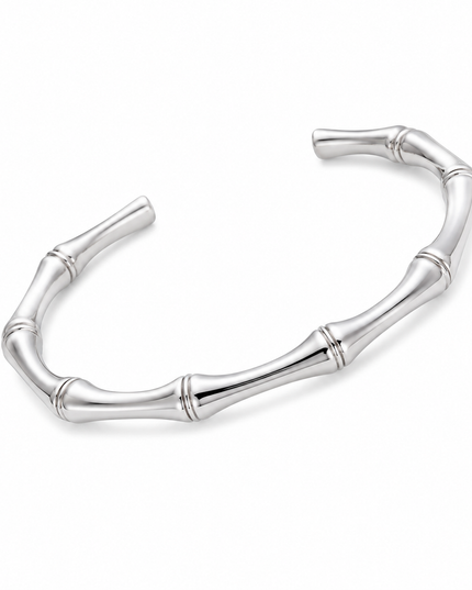 Silver Bamboo Bangle Bracelet