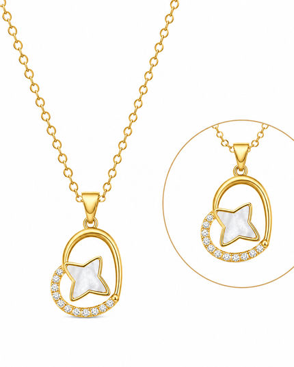 Celestia Star Gold Crystal Necklace