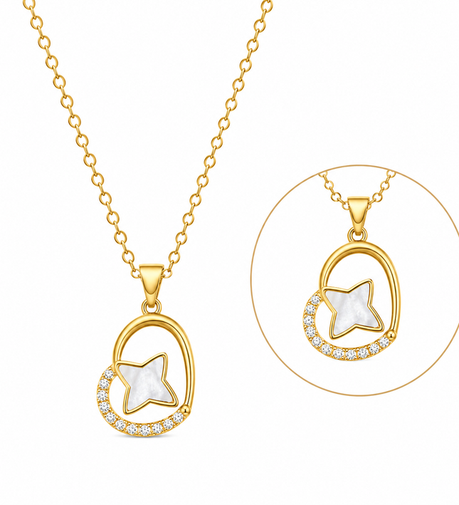 Celestia Star Gold Crystal Necklace