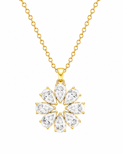 Aurora Blossom Gold Crystal Necklace
