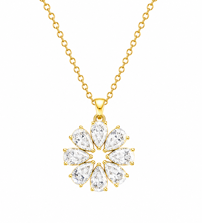 Aurora Blossom Gold Crystal Necklace