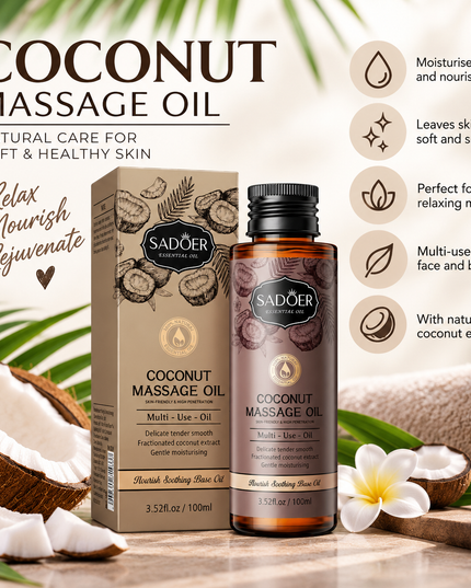 SADOER Coconut Body Massage Oil – 100ml