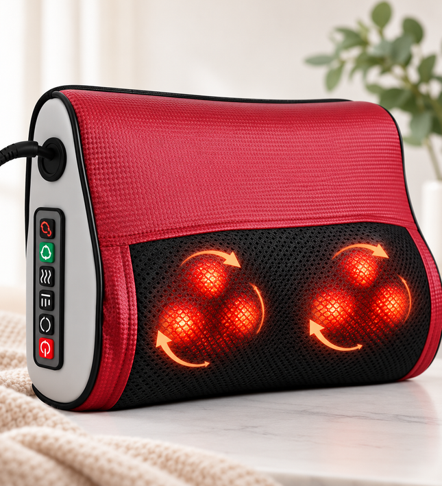 Multi-Function Heated Massage Pillow – Deep Kneading Neck, Back & Body Massager