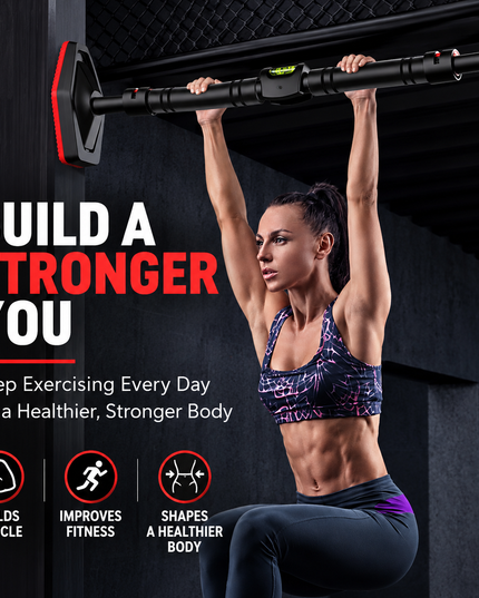 Adjustable Doorway Pull Up Bar – Heavy Duty Home Workout Bar 96–135cm