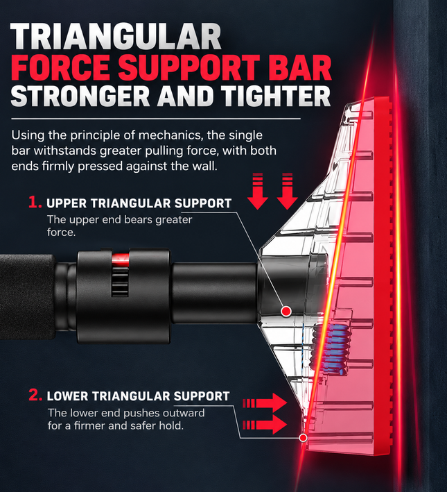 Adjustable Doorway Pull Up Bar – Heavy Duty Home Workout Bar 96–135cm
