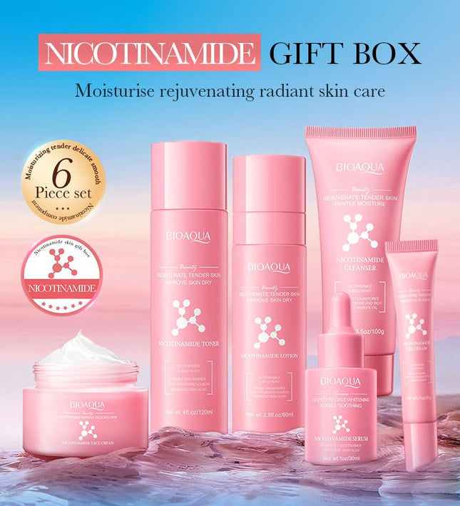 BIOAQUA Private Label Nicotinamide Moisturizing 6-piece Set Custom Korean Cosmetics Whitening Brightening Skin Care Set