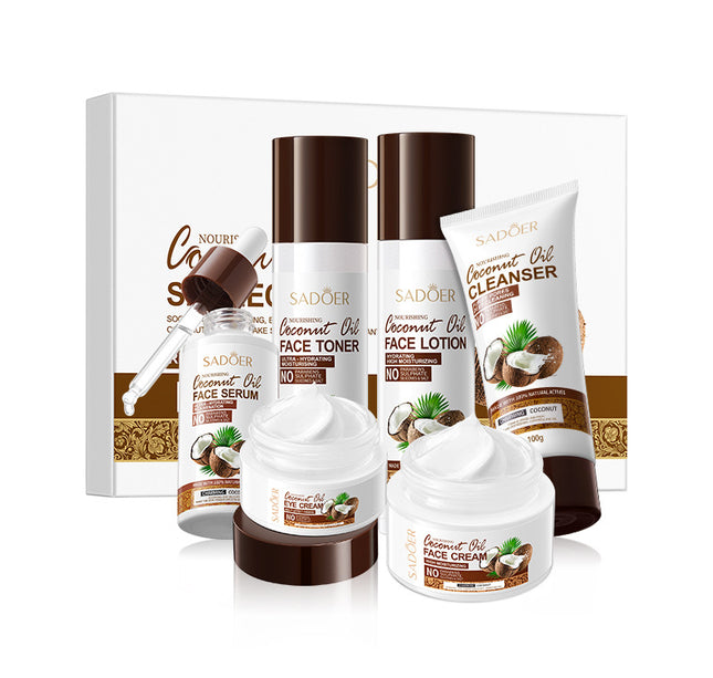 SADOER Moisturizing &amp; Hydrating Coconut Oil 6-Piece Skin Care Set