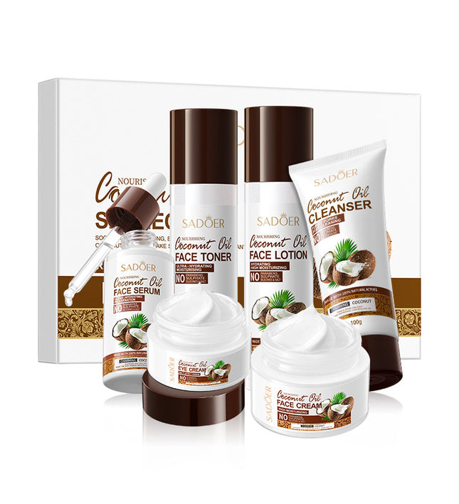 SADOER Moisturizing &amp; Hydrating Coconut Oil 6-Piece Skin Care Set
