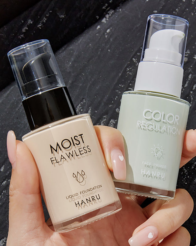 Hanru 4-piece makeup kit BB cream & isolation base & loose powder & beauty sponge