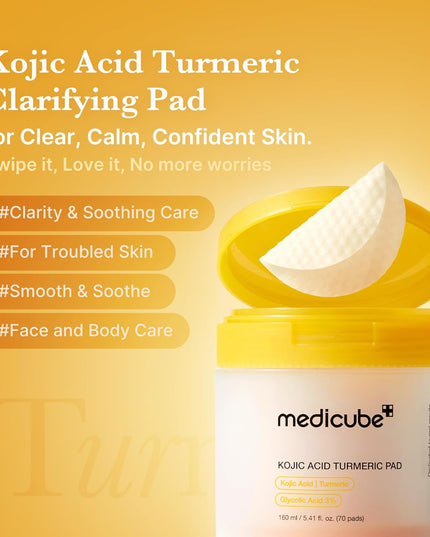 Medicube Arbutin & Turmeric Clarifying Toner Pads for Problem Skin