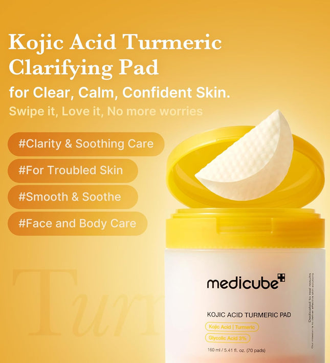 Medicube Arbutin & Turmeric Clarifying Toner Pads for Problem Skin