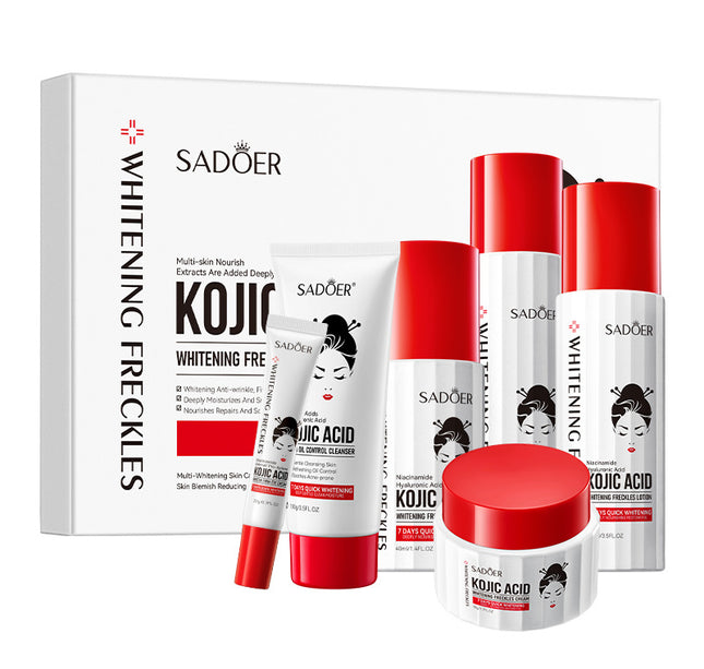 SADOER Hot Selling Facial Hydrating Moisturizing Anti Wrinkle Whitening Spot Removing and Kojic Acid Six Piece Set