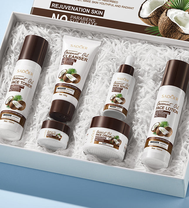 SADOER Moisturizing &amp; Hydrating Coconut Oil 6-Piece Skin Care Set