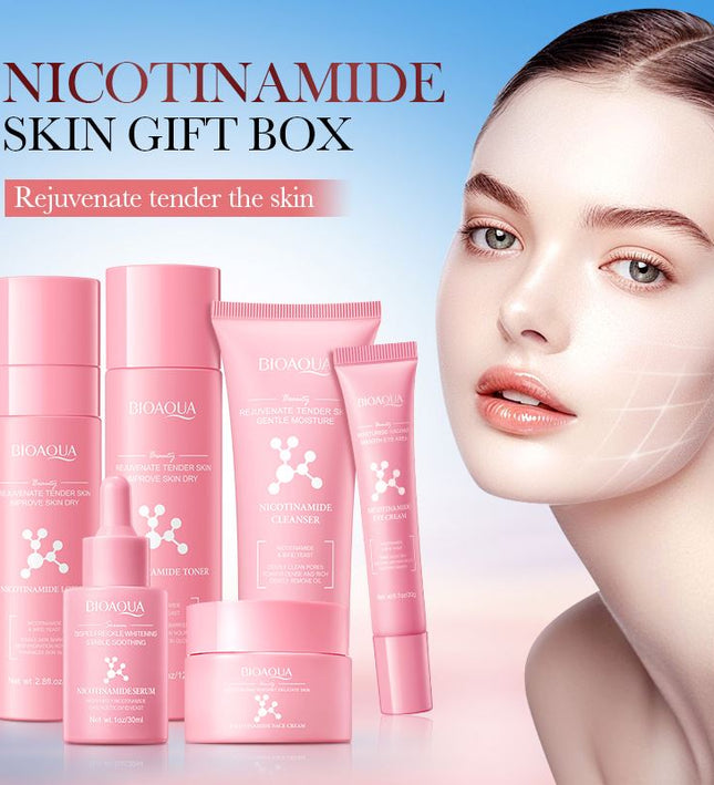 BIOAQUA Private Label Nicotinamide Moisturizing 6-piece Set Custom Korean Cosmetics Whitening Brightening Skin Care Set
