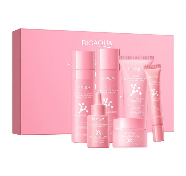 BIOAQUA Private Label Nicotinamide Moisturizing 6-piece Set Custom Korean Cosmetics Whitening Brightening Skin Care Set