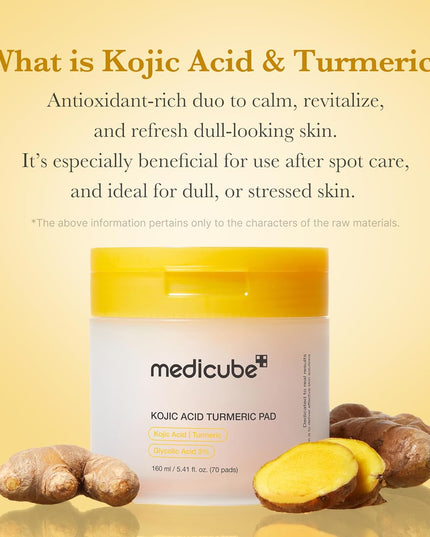 Medicube Arbutin & Turmeric Clarifying Toner Pads for Problem Skin