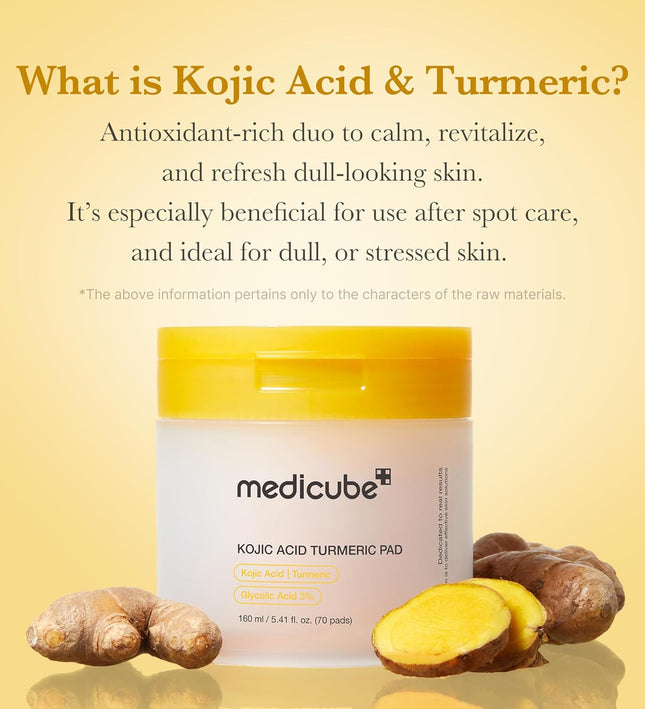 Medicube Arbutin & Turmeric Clarifying Toner Pads for Problem Skin