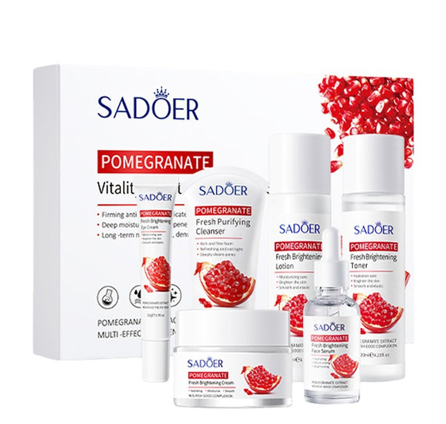 SADOER Pomegranate Whitening Hydrating Anti Aging Firming Beauty Skin Care Set