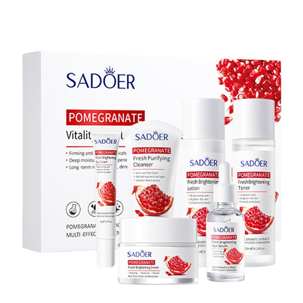 SADOER Pomegranate Whitening Hydrating Anti Aging Firming 6-piece Skin Care Set