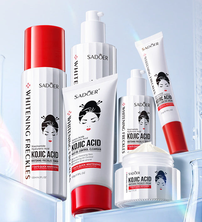 SADOER Hot Selling Facial Hydrating Moisturizing Anti Wrinkle Whitening Spot Removing and Kojic Acid Six Piece Set