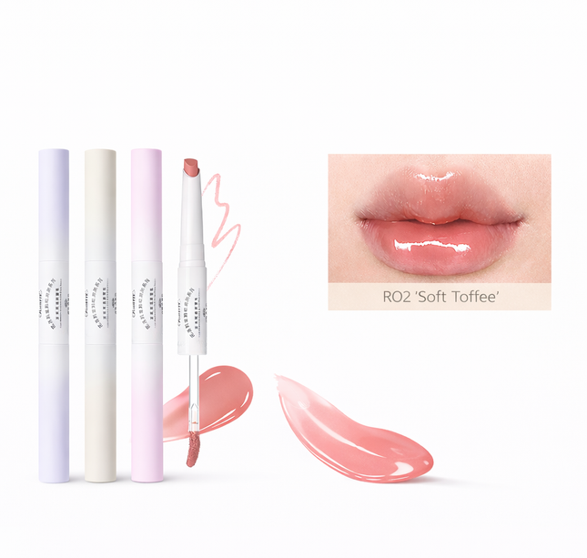 Flortte Rainbow Bubbles Series Dual-Ended Lip Liner & Lip Gloss Pencil