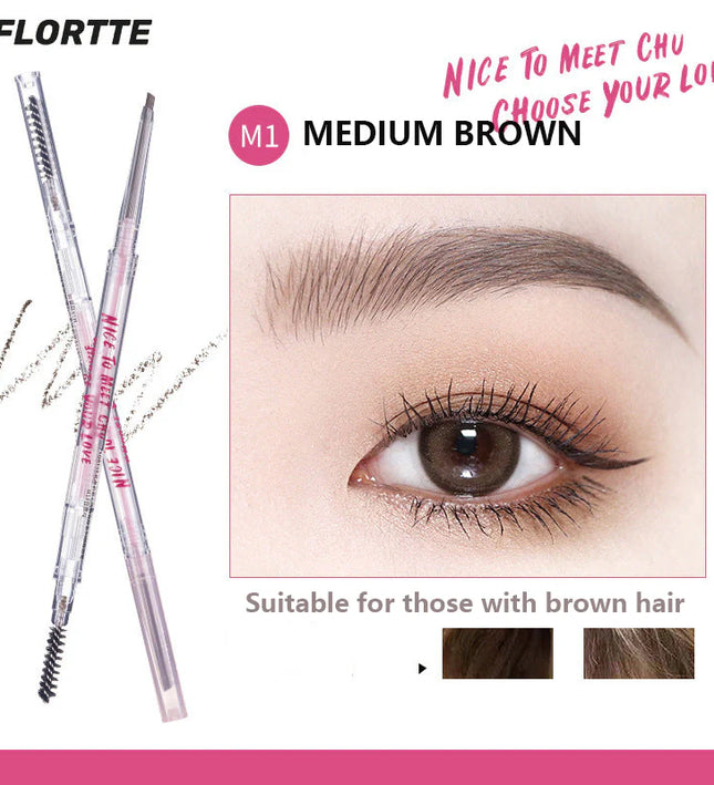 FLORTTE Nice To Meet Chu Slanted Eyebrow Pencil with Brush