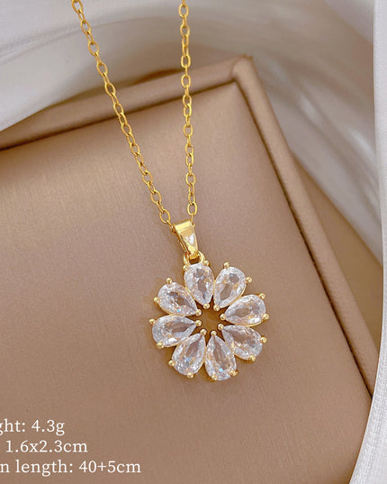 Aurora Blossom Gold Crystal Necklace
