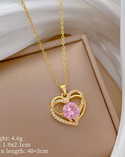 Rosabelle Heart Gold Crystal Necklace