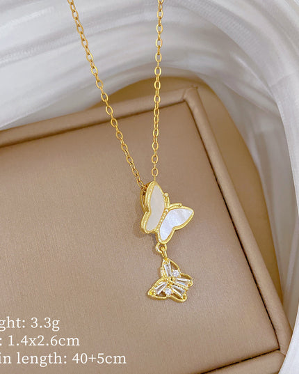Flutter Charm Gold Butterfly Necklace