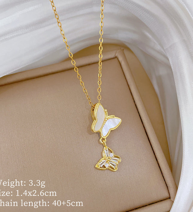 Flutter Charm Gold Butterfly Necklace