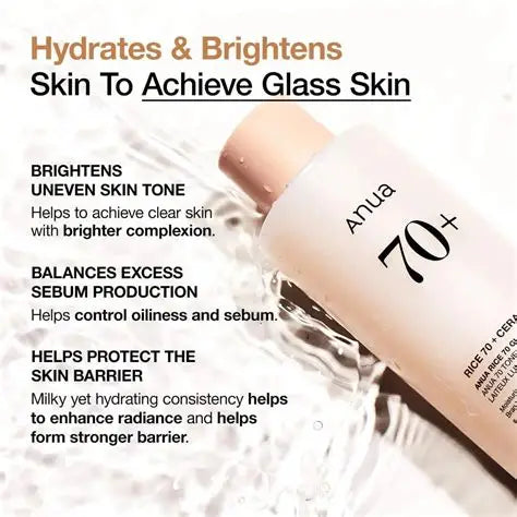 Anua Rice 70 + Ceramide Glow Milky Toner 250ml