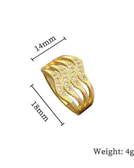 Regal Cascade Gold Crystal Adjustable Ring