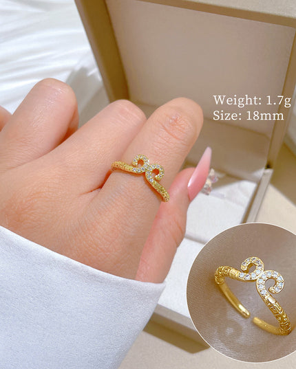 Infinity Luxe Gold Crystal Adjustable Ring