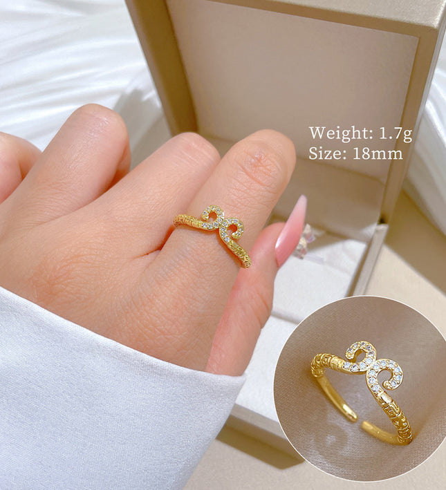 Infinity Luxe Gold Crystal Adjustable Ring