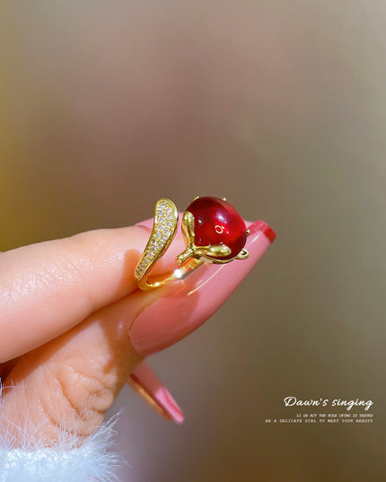 Crimson Royale Gold Adjustable Ring